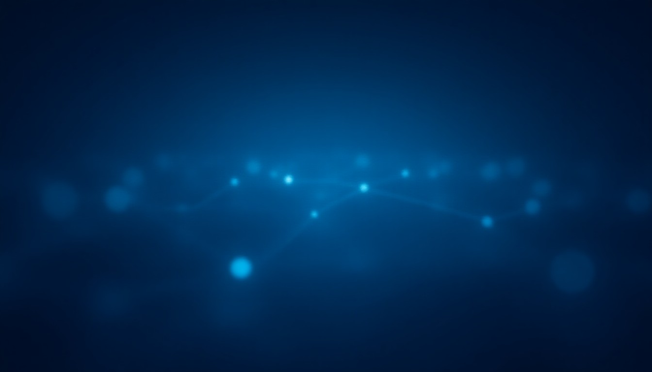 abstract network of glowing nodes and circuits intertwining