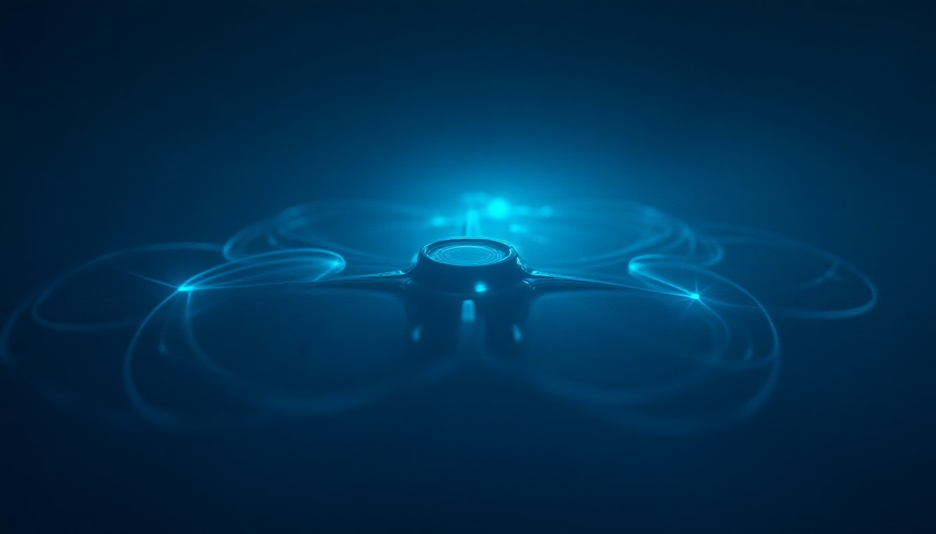 abstract blend of autonomous maritime drone, high‑energy battery cells, and space telescope data visualizations