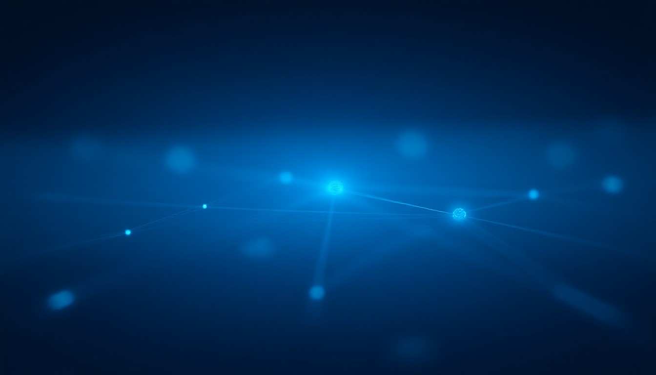 Abstract tech lines and satellite trajectories over a digital star map