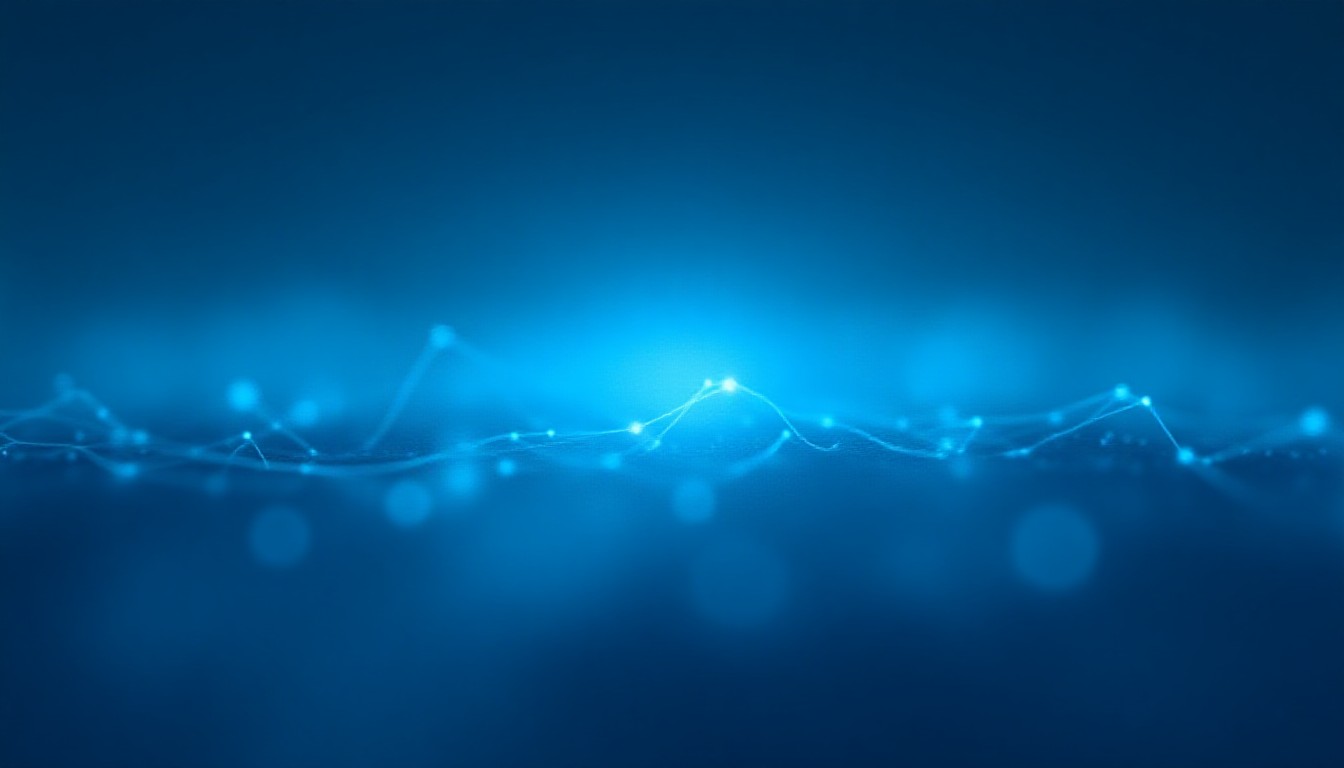 Abstract network nodes fracturing under pressure with quantum wave patterns emerging