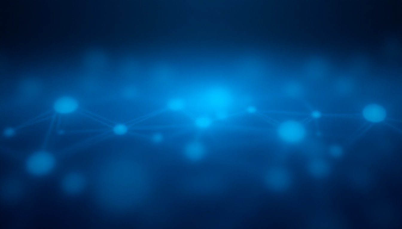 A glowing network of interconnected nodes against a dark backdrop
