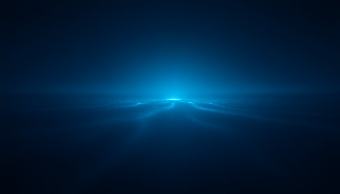 A glowing network of encrypted data streams over a dark ocean