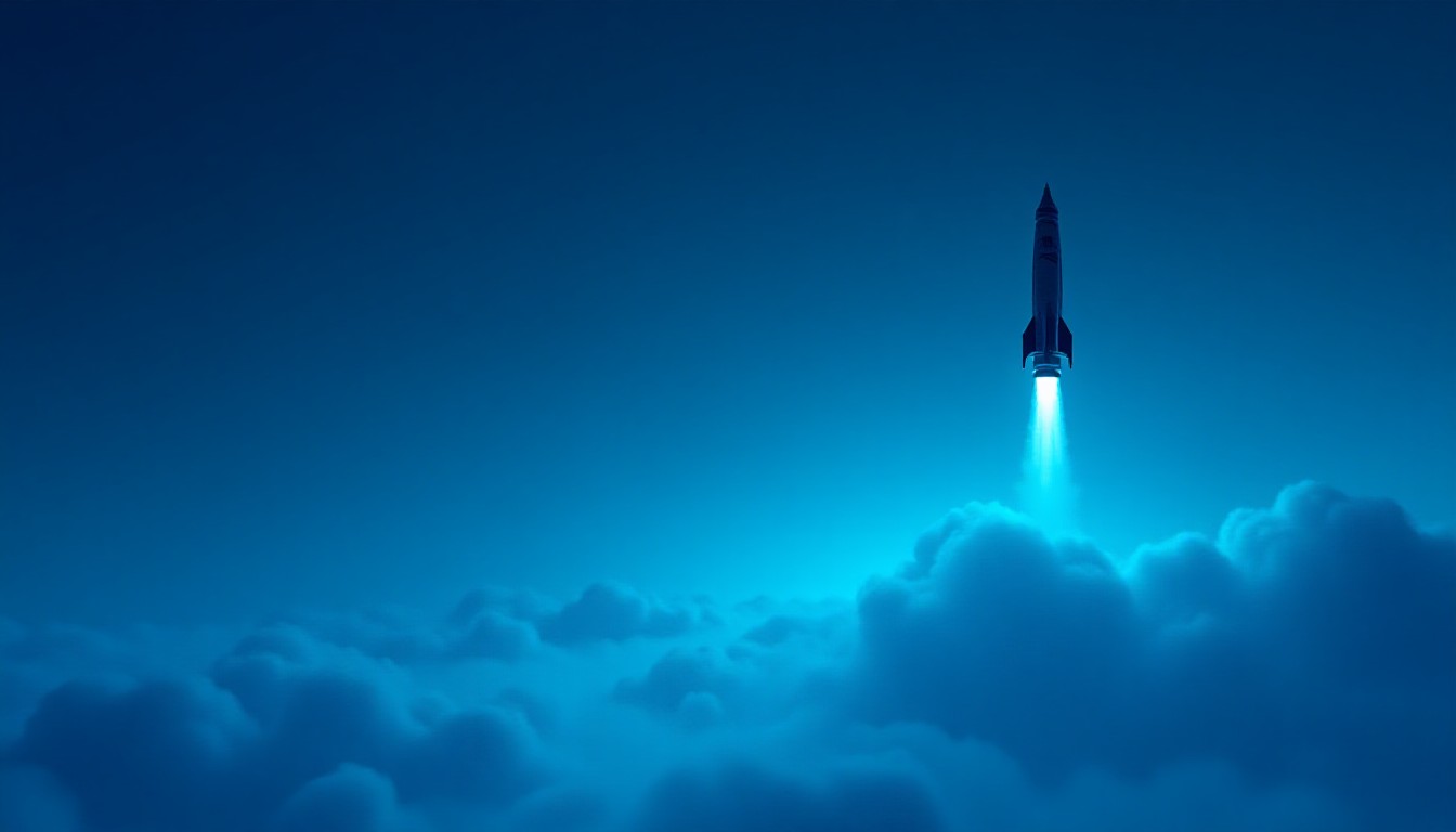 Private rocket climbing through abstract security vulnerability landscape