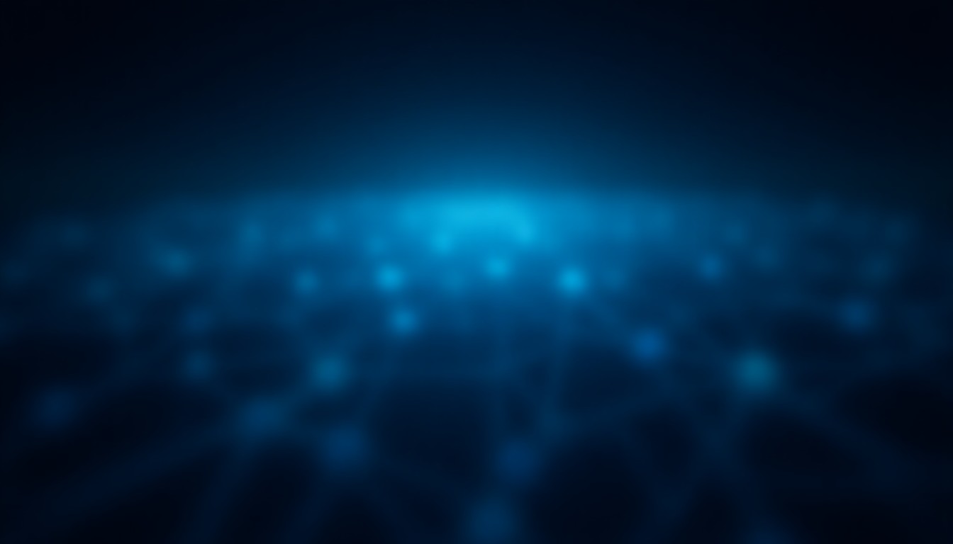 Abstract digital network mesh with glowing nodes, representing interconnected tech world