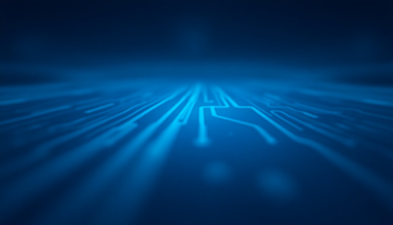 Abstract circuit patterns merging with satellite signals and wireless waves